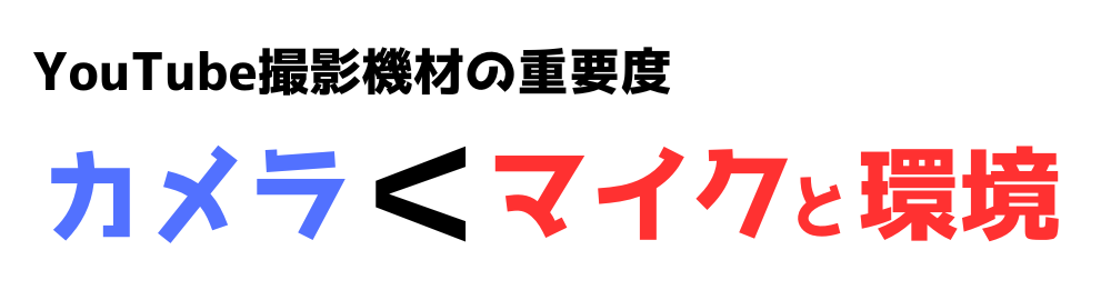 YouTube撮影機材の重要度